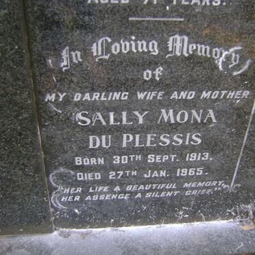 PLESSIS Sally Mona, du 1913-1965