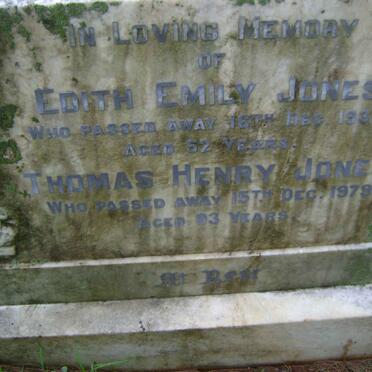 JONES Thomas Henry -1979 &amp; Edith Emily -1939