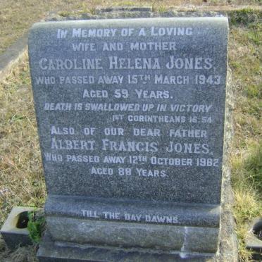 JONES Albert Francis -1982 &amp; Caroline Helena -1943 :: JONES Hilda Mary Louisa -1952