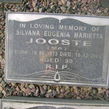 JOOSTE Martin 1936-1998 :: JOOSTE Martin Luther -1964 :: JOOSTE Silvana Eugenia Marietta 1913-2003 