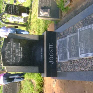 JOOSTE Martin 1936-1998 :: JOOSTE Martin Luther -1964 :: JOOSTE Silvana Eugenia Marietta 1913-2003