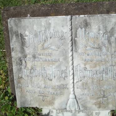 JONES Elizabeth -1933 :: MADDOX Thomas H. -1952 :: MADDOX Jessie Bronwen -1966 :: LUND Leslie Doreen -1979