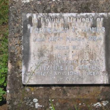 JONES Frederick G. -1954 &amp; Elizabeth -1961