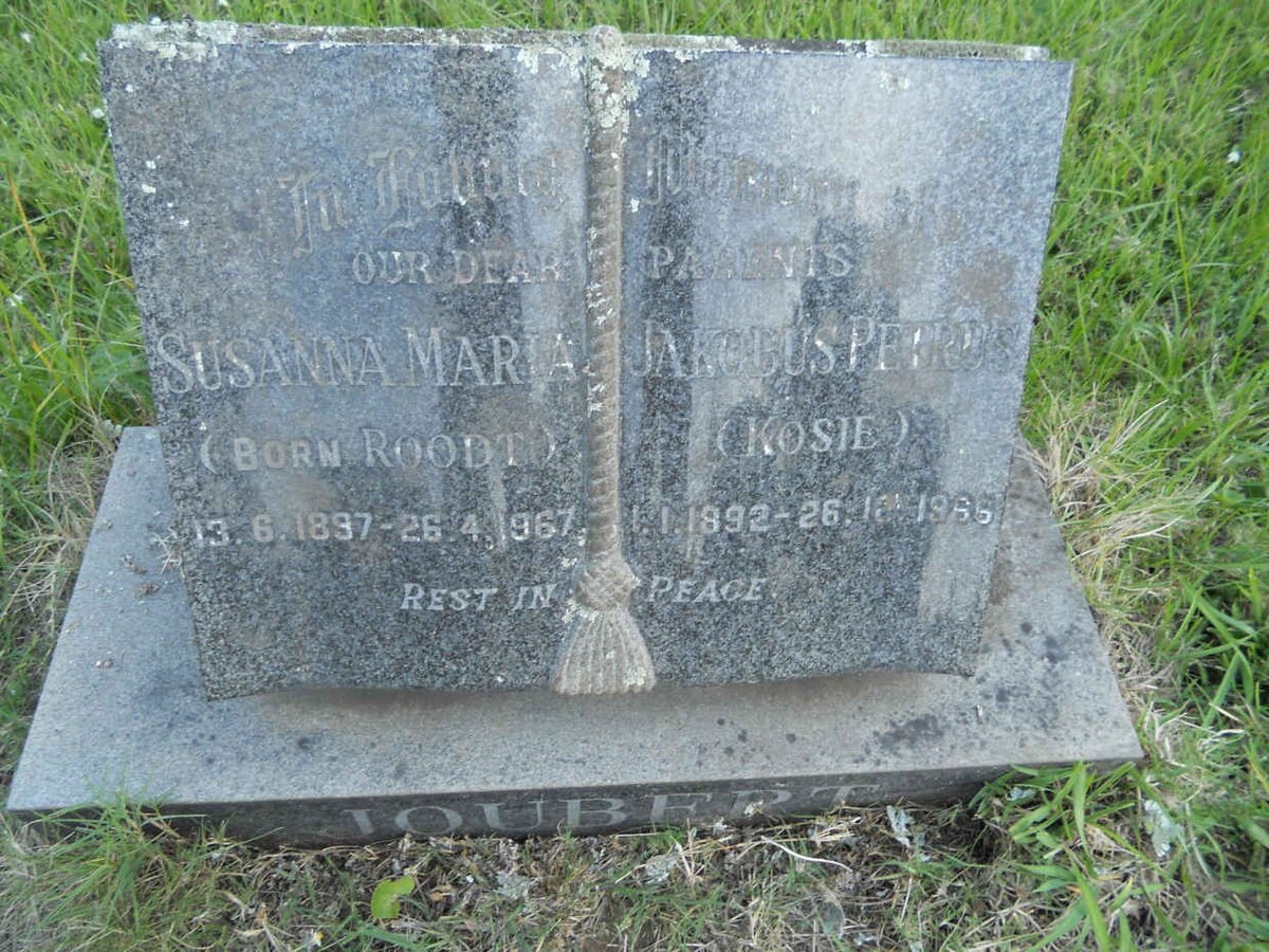 JOUBERT Jakobus Petrus 1892-1965 &amp; Susanna Maria ROODT 1897-1967