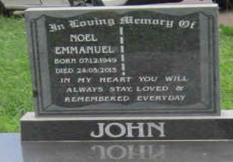 JOHN Noel Emmanuel 1949-2015