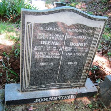 JOHNSTONE Bobby 1931-1979 &amp; Irene 1933-1997