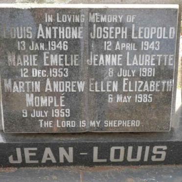 JEAN-LOUIS Joseph Leopold -1943 :: JEAN-LOUIS Louis Anthone -1946 :: JEAN-LOUIS Marie Emelie -1953