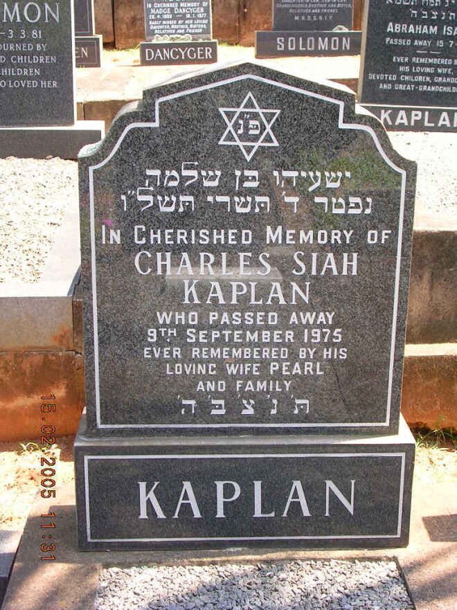 KAPLAN Charles Siah -1975