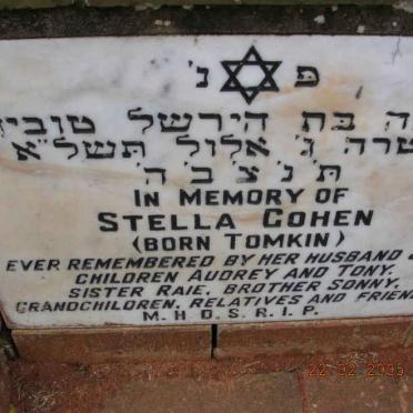 COHEN Stella nee TOMKIN
