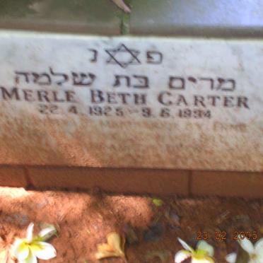 CARTER Merle Beth 1925-1934
