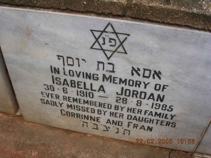 JORDAN Isabella 1910-1985