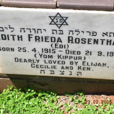 ROSENTHAL Edith Frieda 1915-1988