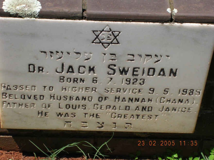 SWEIDAN Jack 1923-1988