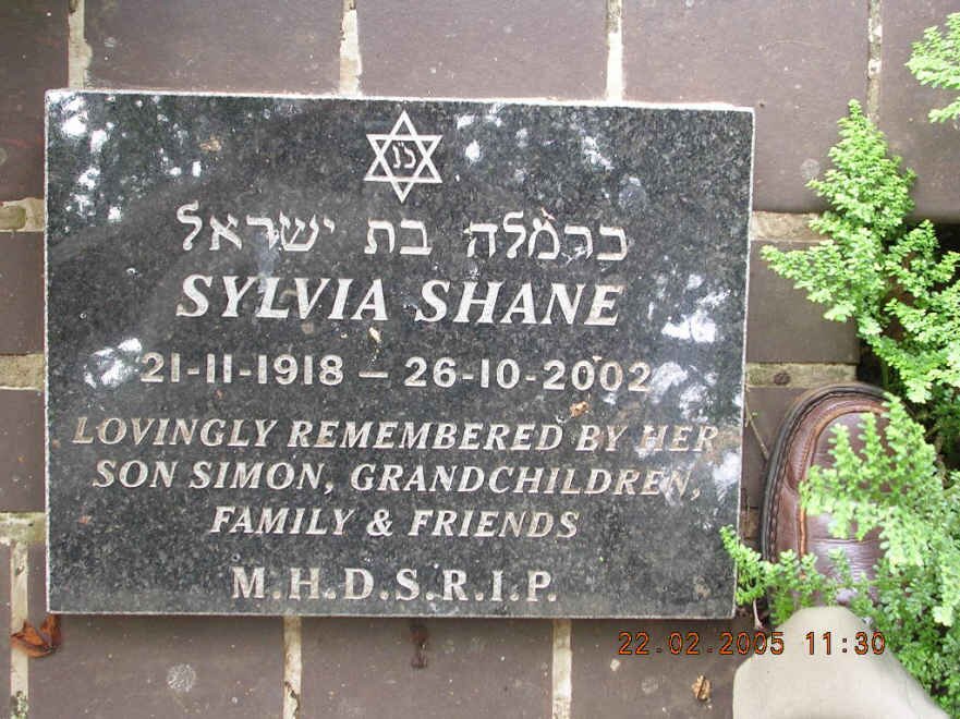 SHANE Sylvia 1918-2002