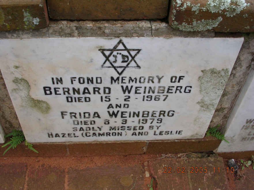 WEINBERG Bernard -1967 &amp; Frida -1979