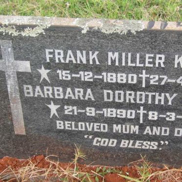KERBY Frank Miller 1880-1958 &amp; Barbara Dorothy 1890-1977