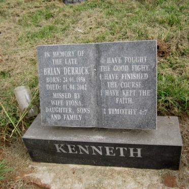 KENNETH Brian Derrick 1958-2002