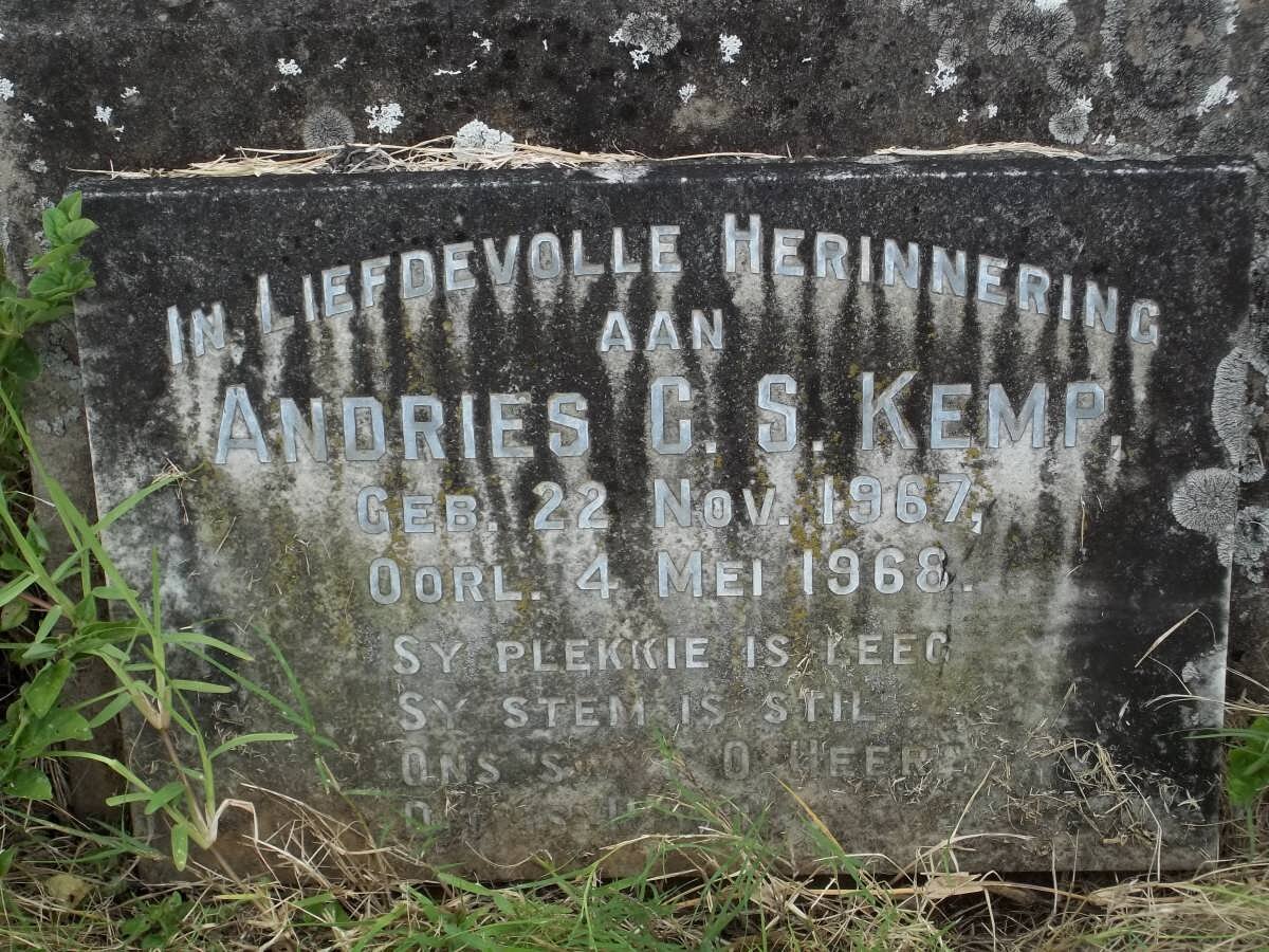 KEMP Andries C.S. 1967-1968