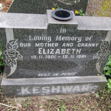 KESHWAR Elizabeth 1901-1981