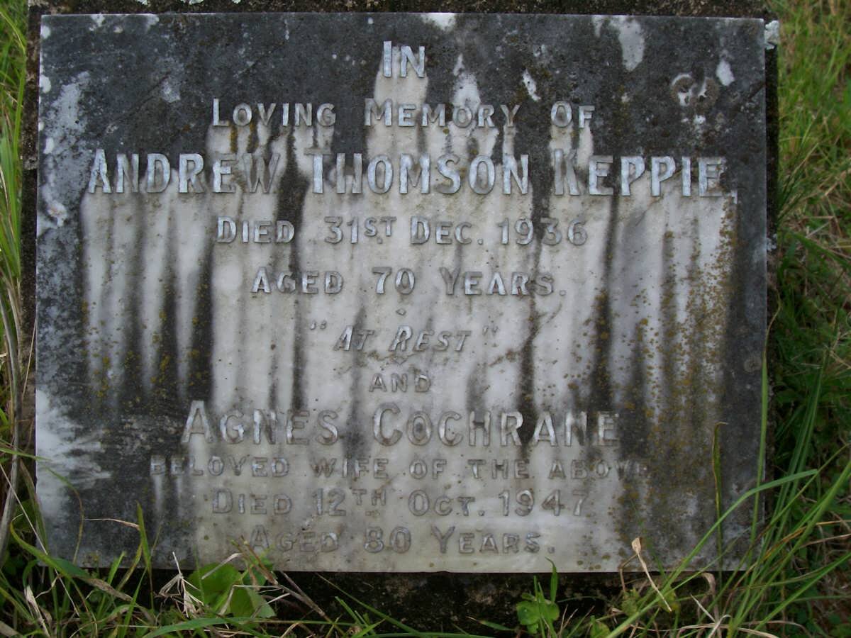 KEPPIE Andrew Thomson -1936 &amp; Agnes COCHRANE -1947