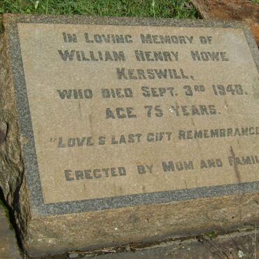 KERSWILL William Henry Howe -1948 &amp; Alice M. -1951 :: PATON H.L.M. -1961