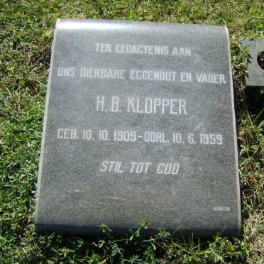KLOPPER Henry Bond 1909-1959