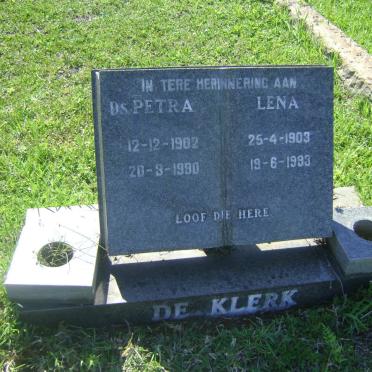 KLERK Petra, de 1902-1990 &amp; Lena 1903-1993