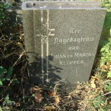 KLOPPER Johan -1972 &amp; Martha -1972