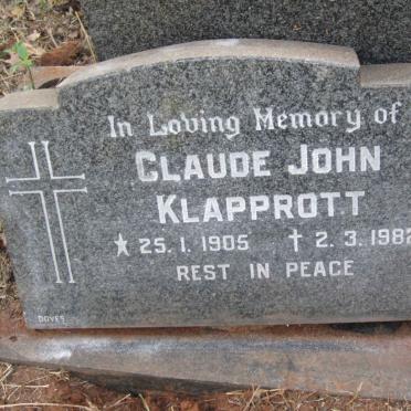 KLAPPROTT Claude John 1905-1982