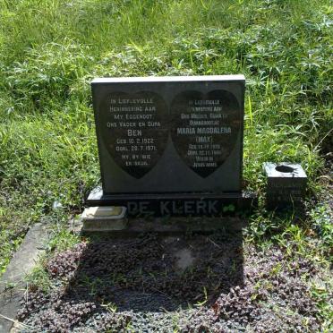 KLERK Ben, de 1922-1971 &amp; Maria Magdalena 1929-1999 :: de KLERK Benjamin 1956-1956