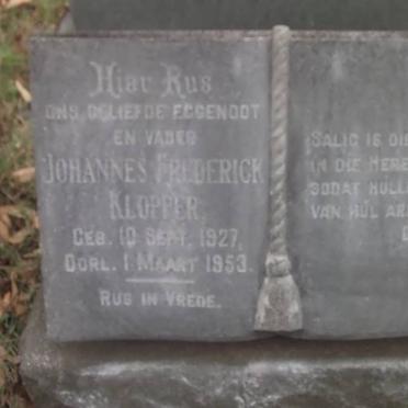 KLOPPER Johannes Frederick 1927-1953