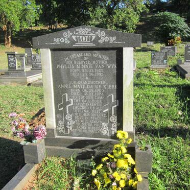 KLERK Annie Matilda, de 1900-1974 :: WYK Phyllis Minnie, van 1925-1995