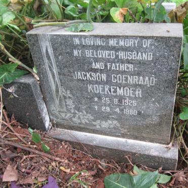 KOEKEMOER Jackson Coenraad 1925-1980