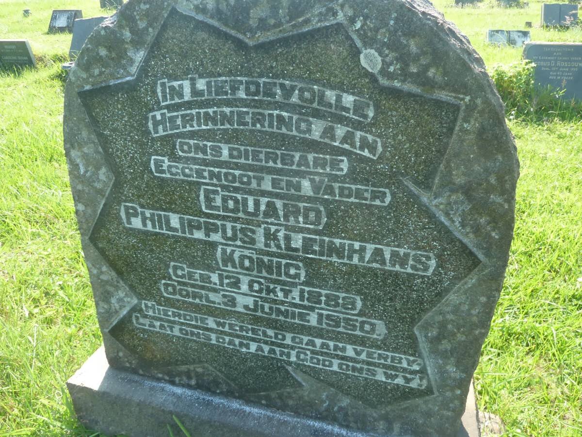 KONIG Eduard Philippus Kleinhans 1888-1950