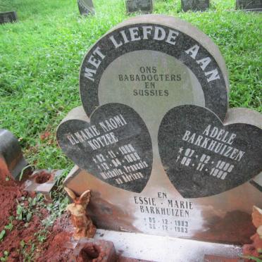 KOTZEE Elmarie Naomi 1998-1999 :: BARKHUIZEN Adele 1986-1998 :: BARKHUIZEN Essie-Marie 1983-1983 