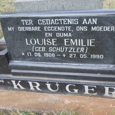 KRUGER Louise Emilie nee SCHUTZLER 1908-1990