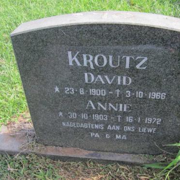 KROUTZ David 1900-1966 &amp; Annie 1903-1972