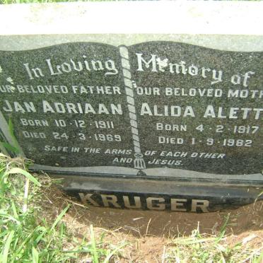 KRUGER Jan Adriaan 1911-1969 &amp; Alida Aletta 1917-1982