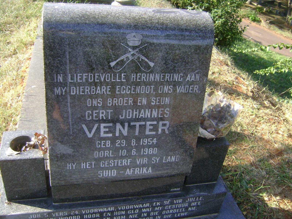 VENTER Gert Johannes 1954-1980