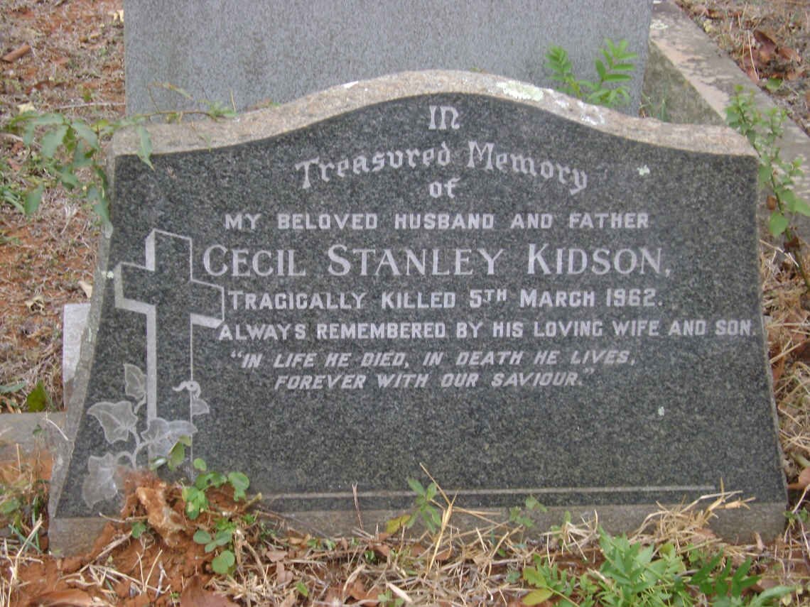 KIDSON Cecil Stanley -1962