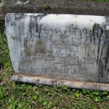 KING Andrew Wylie -1919 &amp; Ida Mary -1946 &amp; KING Alice -1936