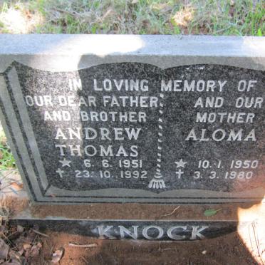 KNOCK Andrew Thomas 1951-1992 &amp; Aloma 1950-1980