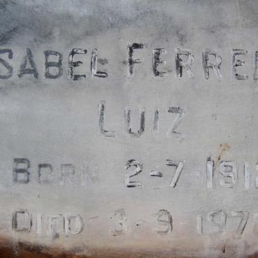 LUIZ Isabel Ferreira 1912-1978
