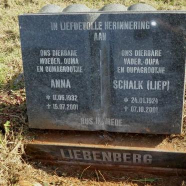 LIEBENBERG Schalk 1924-2011 &amp; Anna 1932-2001