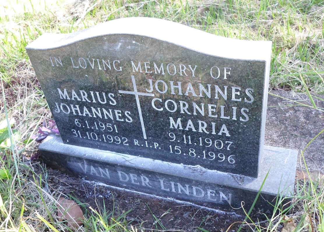 LINDEN Johannes Cornelis Maria, van der 1907-1996 :: VAN DER LINDEN Marius Johannes 1951-1992