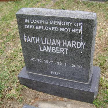 LAMBERT Faith Lilian Hardy 1927-2010