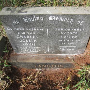 LANGTON Charles Joseph Louis 1904-1981 &amp; Evelyn -1884 :: LANGTON Colana Nadia -1985