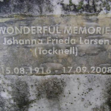 LARSEN Johanna Frieda nee TOCKNELL 1916-2008