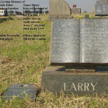 LARRY James Henry 1900-1959 &amp; Ethel 1898-1956