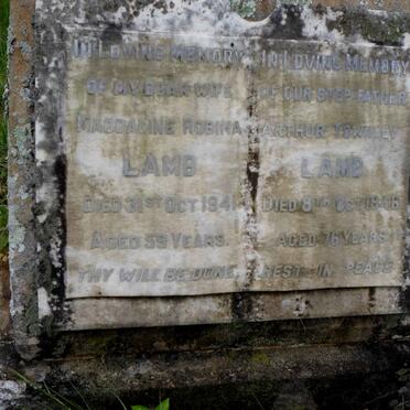 LAMB Arthur Townley -1946 &amp; Magdaline Robina -1941